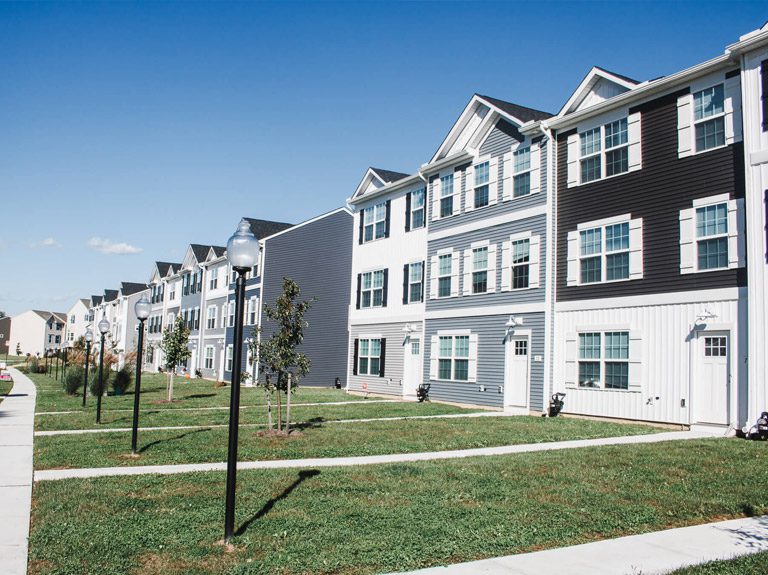 Townhomes in a community